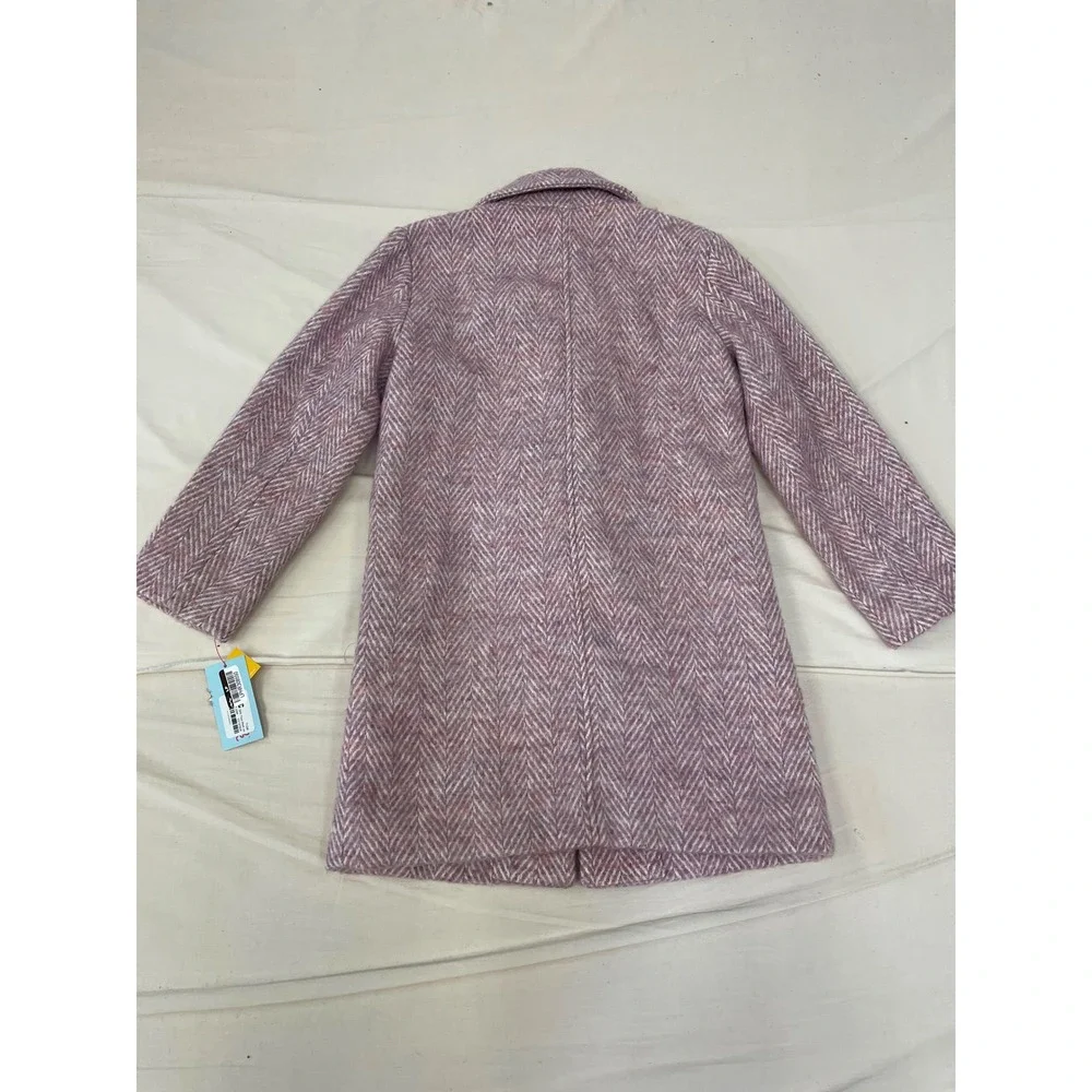 Cat & Jack Girls' Mauve Herringbone Long Coat Size M New with Tags